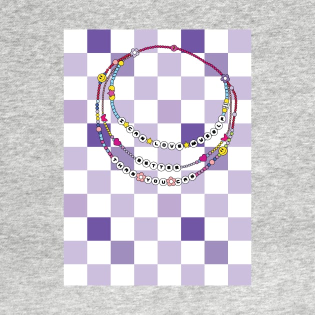 Y2K Purple Necklace I Can Love Myself Better Than You Can by MariamChelidze